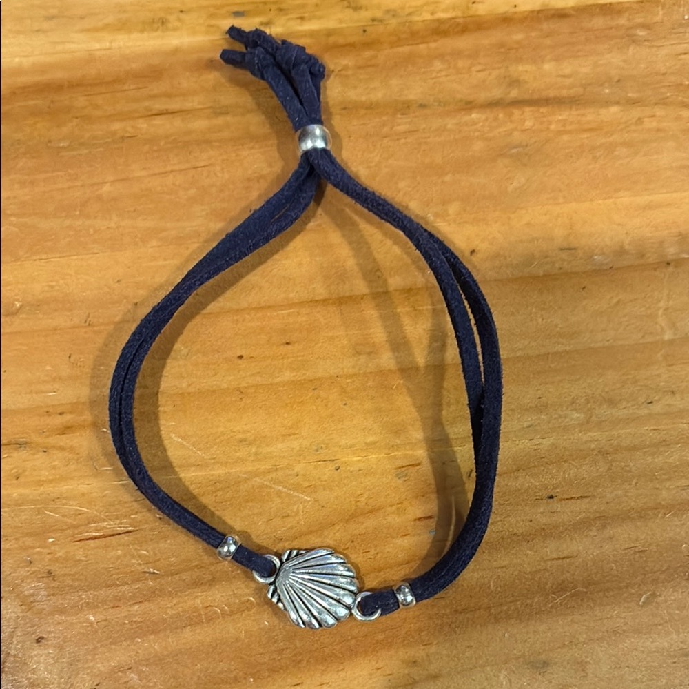 Navy Bracelet with Shell Charm
